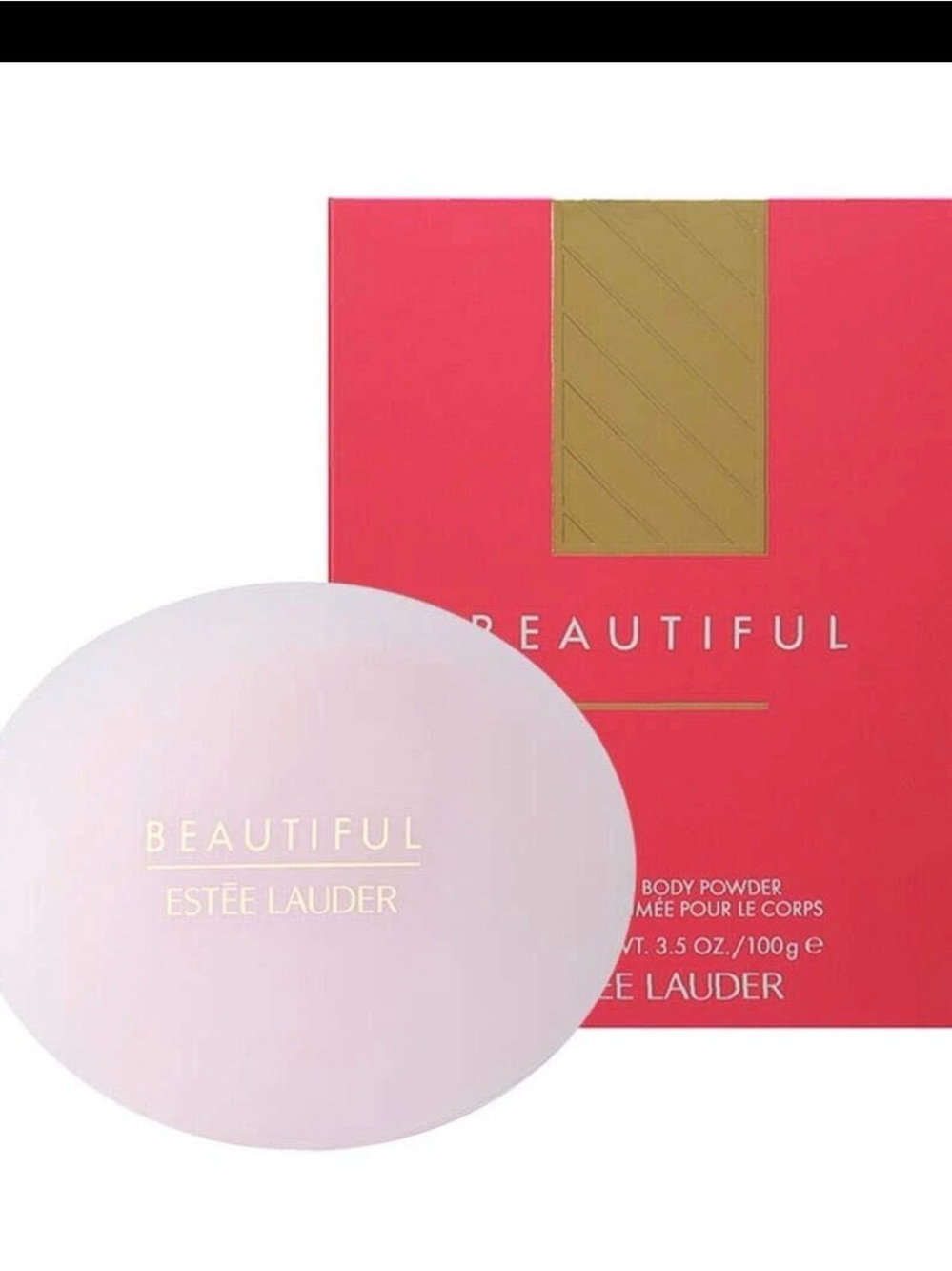 Estee Lauder Beautiful Perfumed Body Powder - Hot Pink with Gold Accent new
